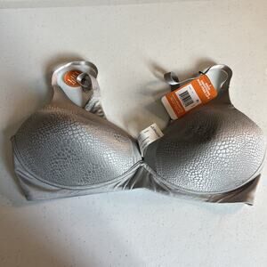 Warner’s 40D Back Smoothing Wireless T Shirt Bra Silver animal print NWT 40 D